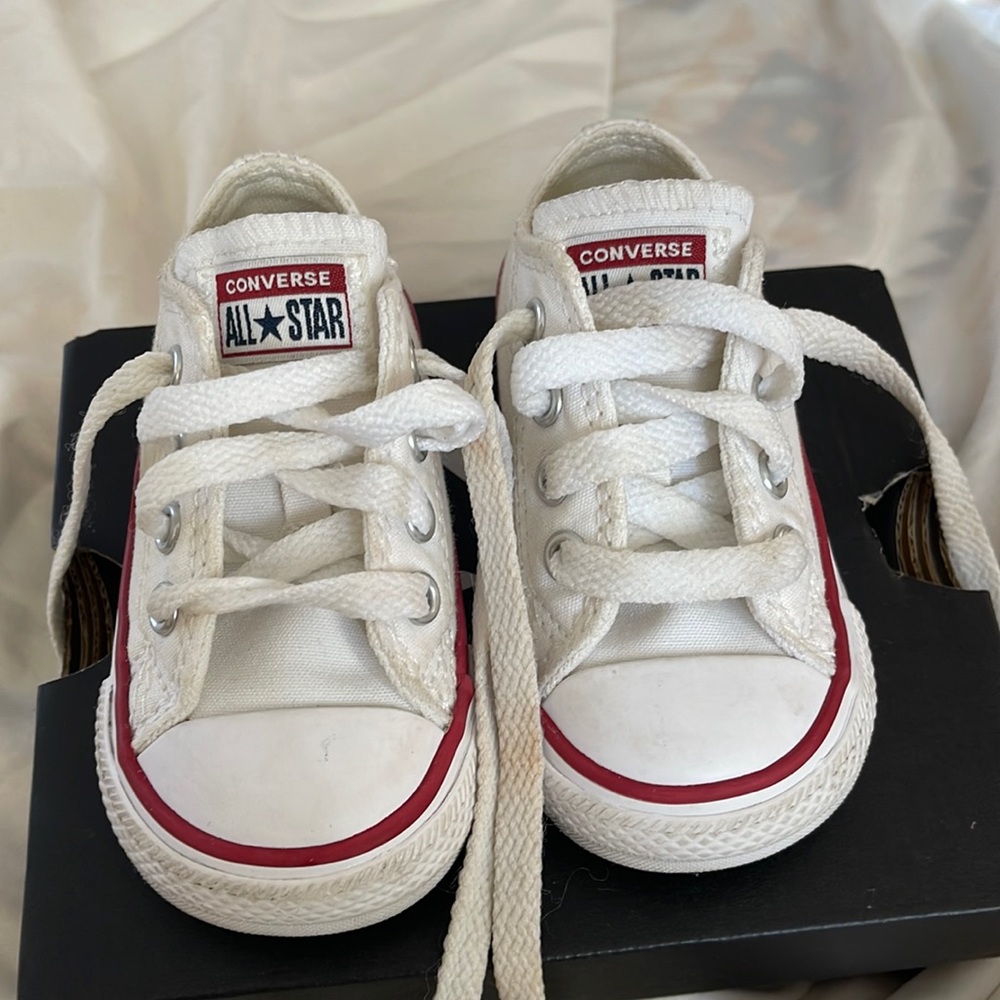 White low top converse, toddler size 4.